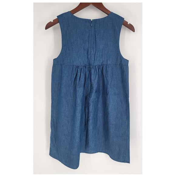 Blue Rain Chambray Embroidered Shift Mini Dress Women's XS - Picture 2 of 9